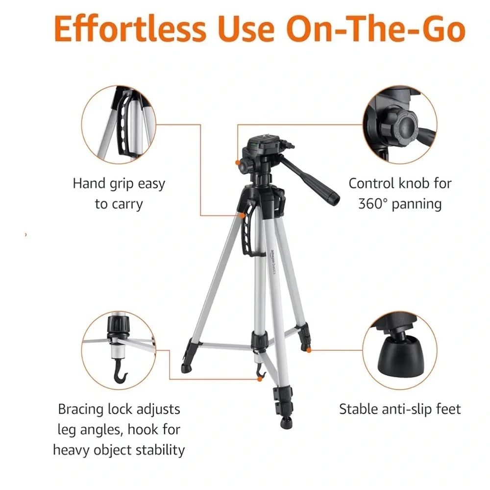 Amazon basics lightweight tripod black 60 inches/152 cm